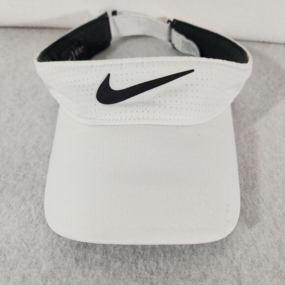 Nike Just Doit Dri Fit Visor  White Adjustable Logo Golf - Picture 1 of 6